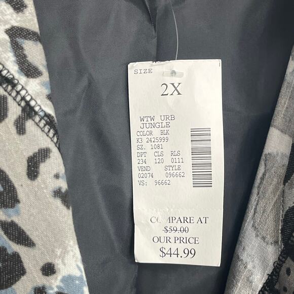 Fashion Bug Animal Print Urban Jungle Open Front Plus Size Work Business Blazer - Picture 6 of 9